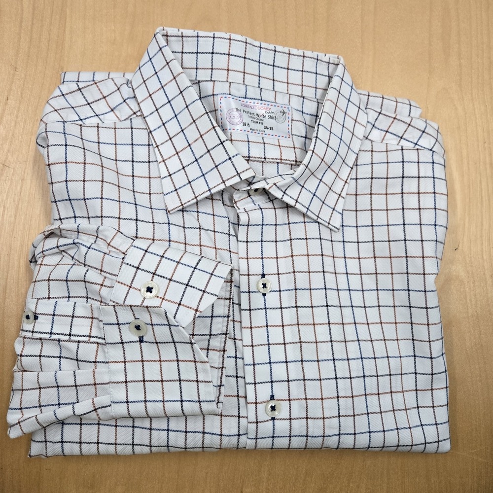 Lorenzo Uomo "The Perfect Fashion Shirt" Button-Down Shirt Men's Size 18.5 34/35